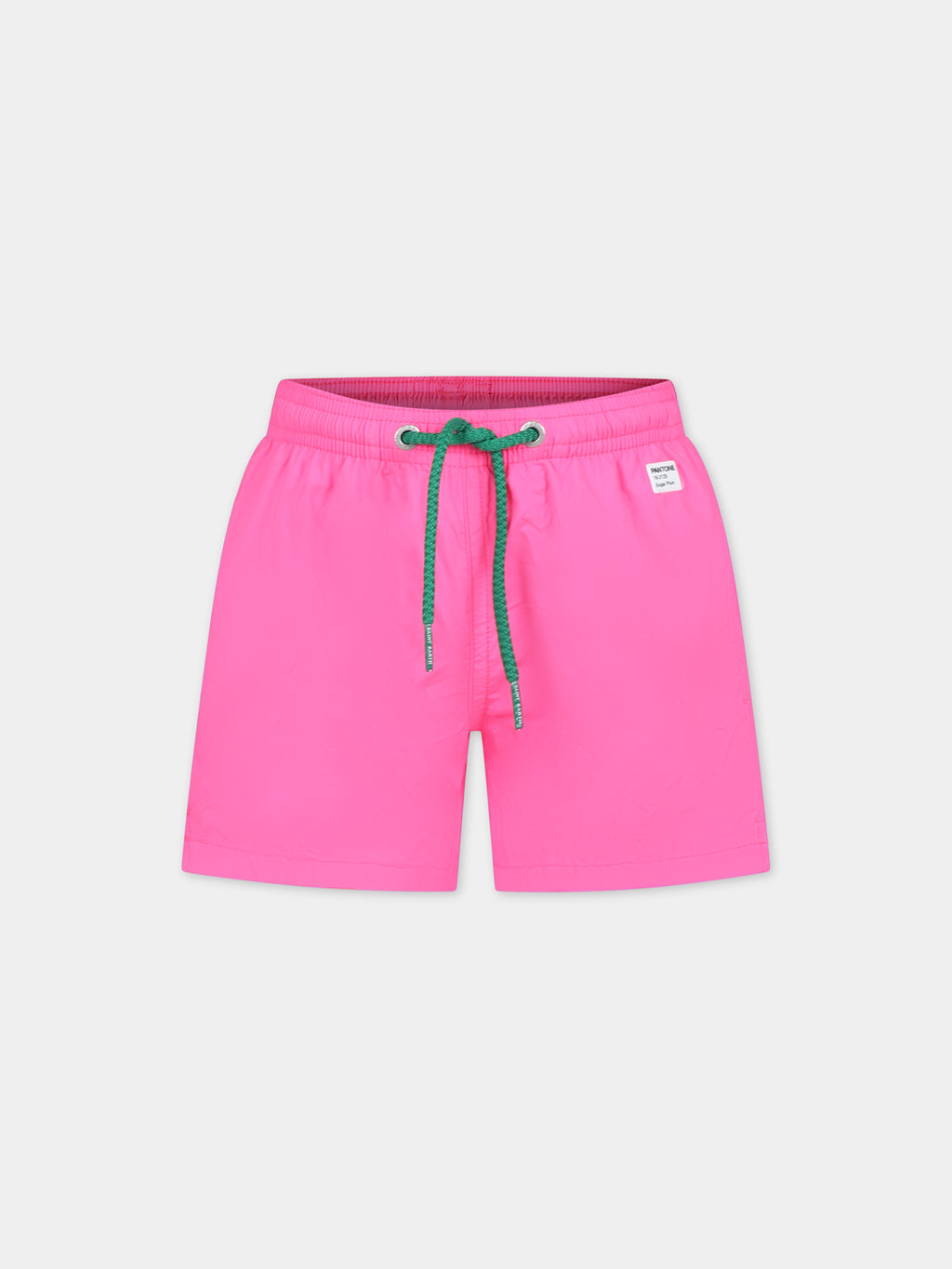 Fuchsia swim shorts for boy with logo